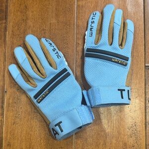 Kids Blue Warstic Batting Gloves